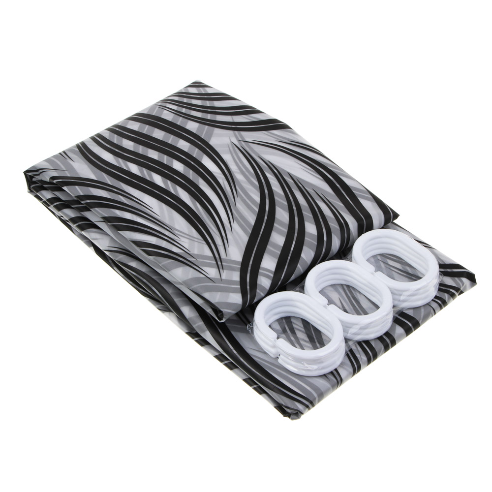 VETTA Шторка для ванной, ПЕВА, 180х180см, Листья, 027