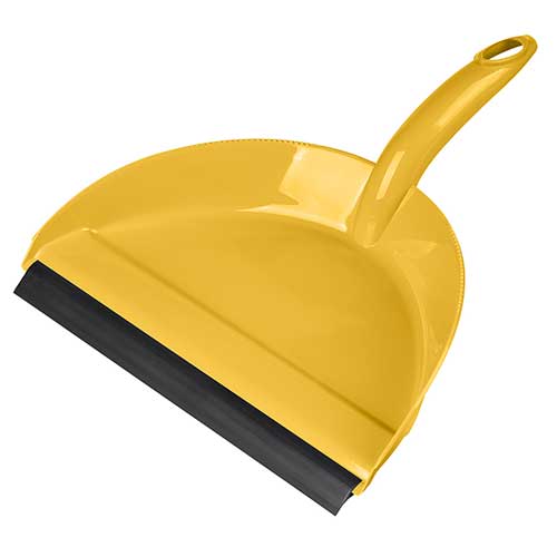 Комплект щетка-сметка Homver Good 223200902/02, с совком с кромкой, ярко-желтый