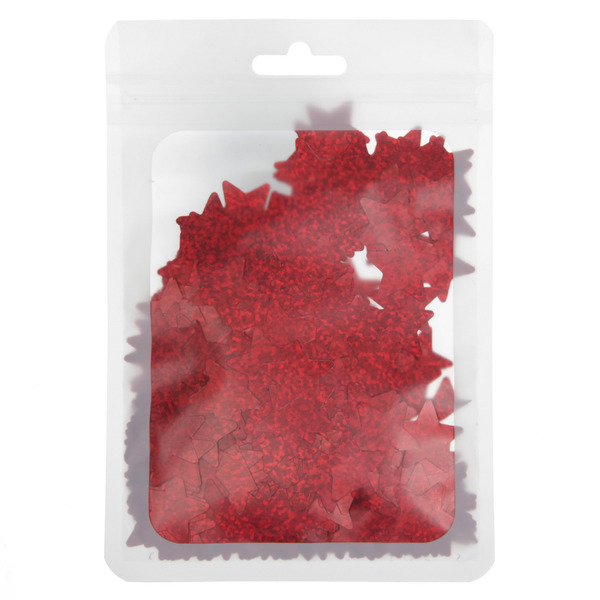 Конфетти "Звездочки галограмма" 15 г (2 см), Красный