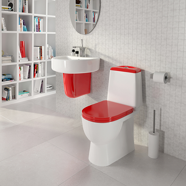 Унитаз-компакт, Best Comfort Red,  а/вспл, гор, ниж, 2кн.Oliveira, красн дюро м/лифт, clip up, S Luxe