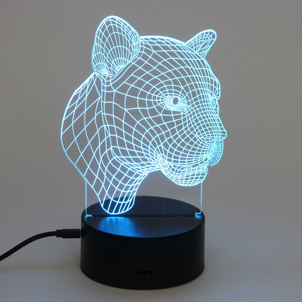 Светильник ночник "3D-Пантера" на пластиковой подставке, с включателем USB