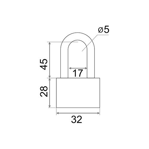 Замок навесной Vrata BC-НG36-32L чугун, серый