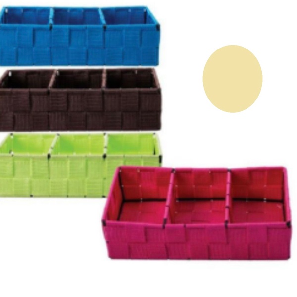 Органайзер для хранения "ФАРТЕГО", цвет капучино, три отделения, 25*13*6см (лейбл Селфи)