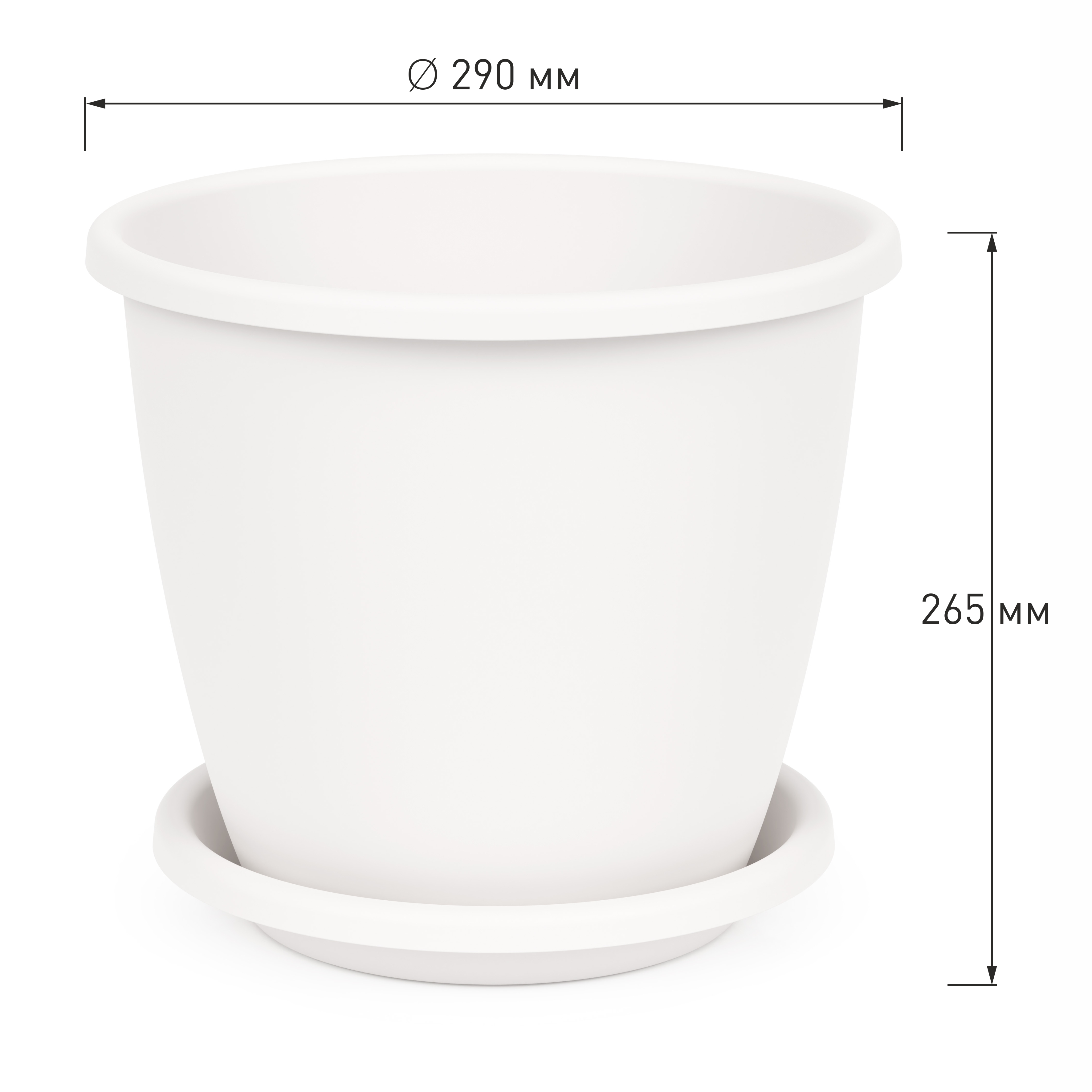 Горшок цв., Афина, 11л, белый