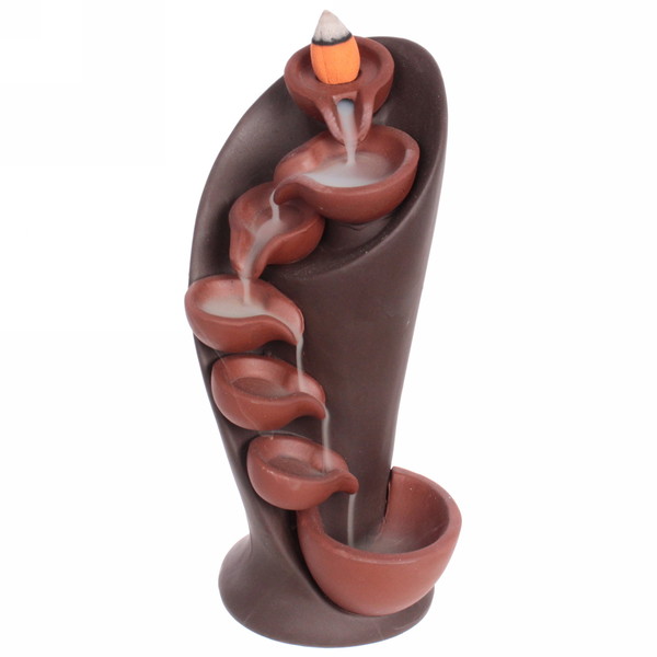 Подставка под стелющиеся благовония "Водопад мудрости" цвет коричневый 11*10*20см