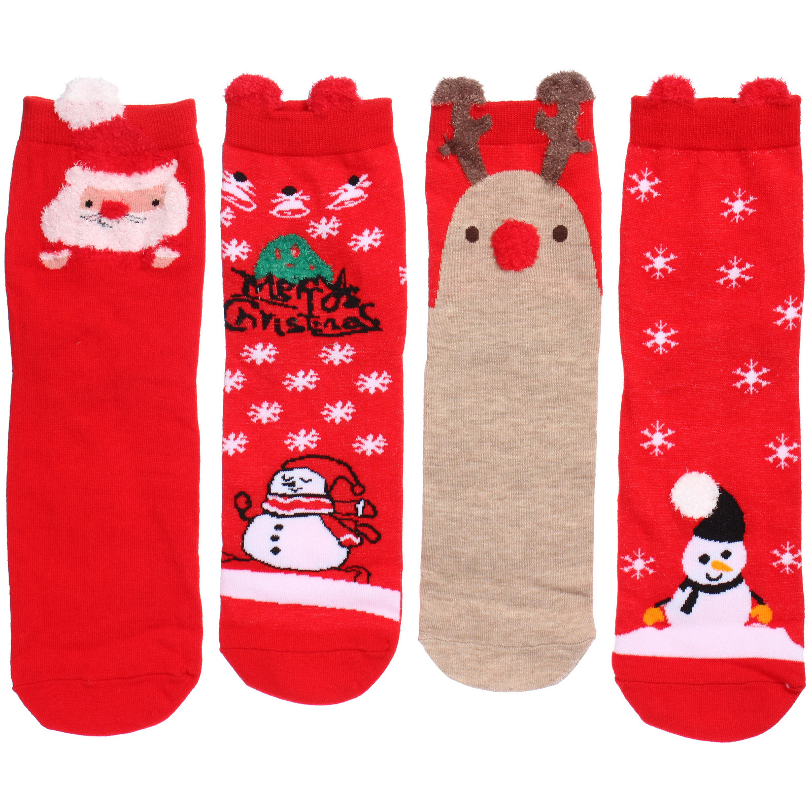 Носки женские в подарочной коробке 4шт "NEXOLOD", 4 дизайна, цвет красный, р36-39