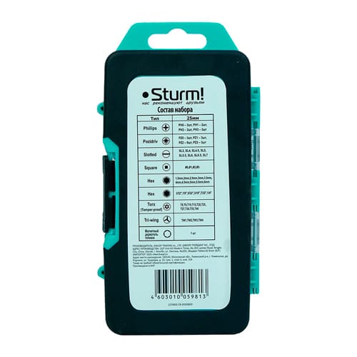 Набор бит 67 шт 25 мм, сталь CrV STURM 1270602
