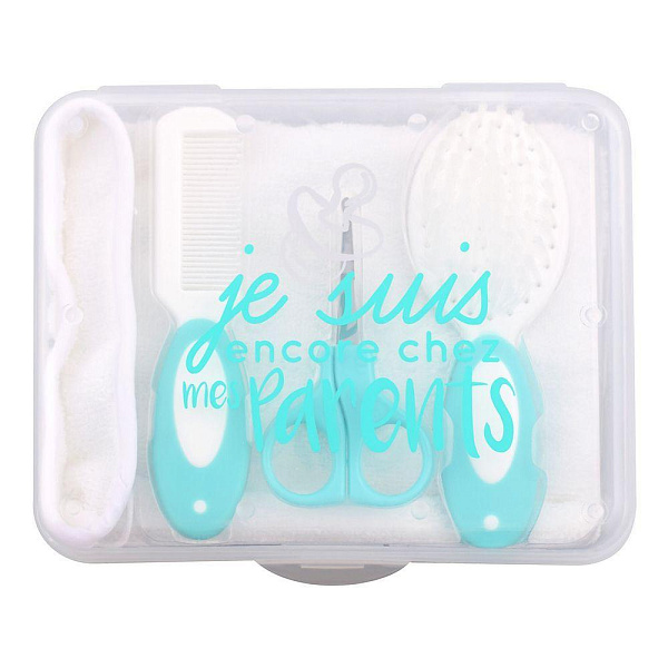 Набор для ухода за ребенком. 4 предмета. (Ножницы, щетка, расческа и мочалка)