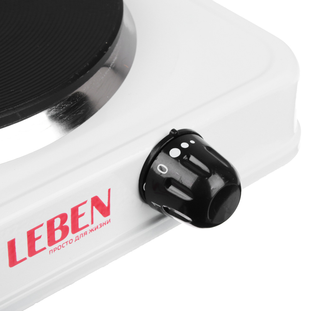 Плитка электрическая одноконфорочная LEBEN, 1000Вт нагр. эл. диск d15,5см