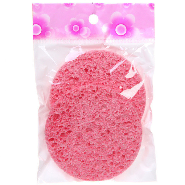 Спонжи для умывания 2шт "KLEVER", цвет розовый, d - 8,5см