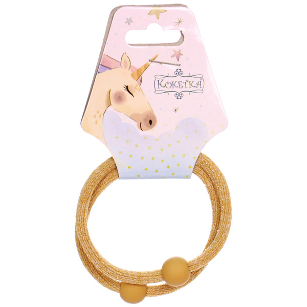 Резинки для волос 2шт "МАРУ", шарики, микс 5 цветов, d-5,5см (подвес Единорог)