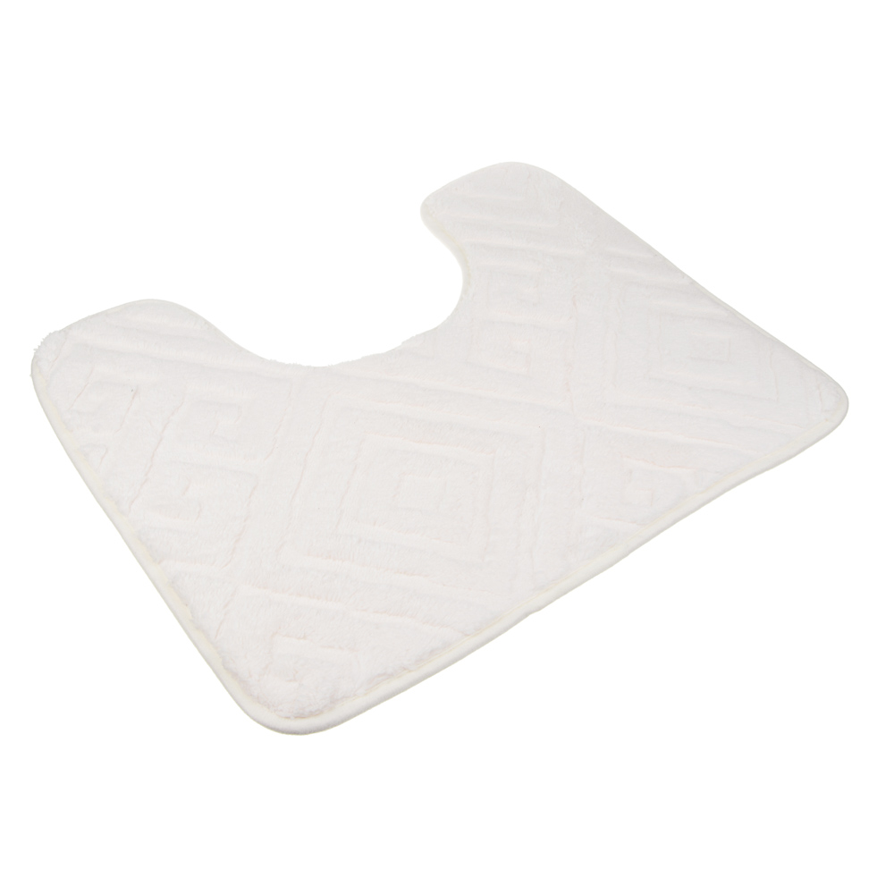 VETTA Коврик для туалета, вельвет, губка 0,8 см, полиэстер, 50х40 см, плитка, молочный