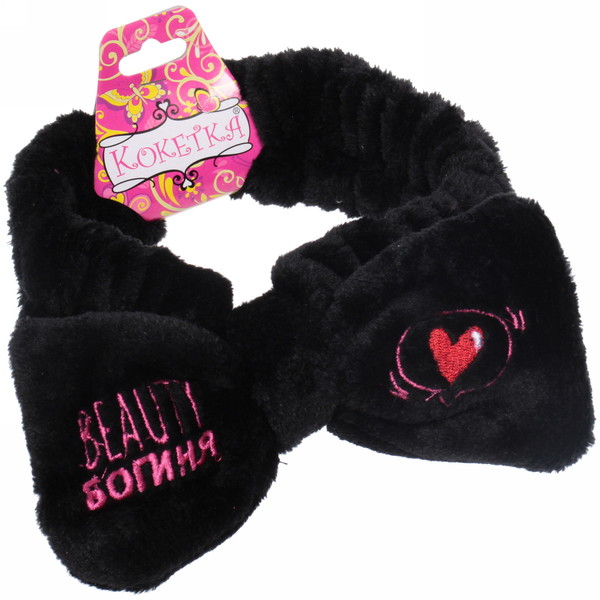 Повязка на голову "Кокетка - Beauty Богиня", сердце в шарике, микс 4 цвета, 6,5*16см
