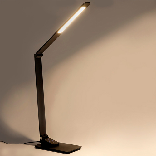 Светодиодный настольный светильник Несо с беспроводной зарядкой, 11  Вт, черный (SBL-DL-11-wc-b)