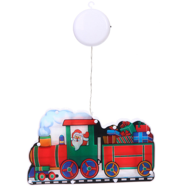 Фигура светодиодная "Дед Мороз в паровозе" 15*25 см (батарейки 3 ААА), 1 режим