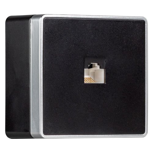 Розетка компьютерная RJ-45 1-местная черная "Сириус" (SBE-07b-S1-RJ)