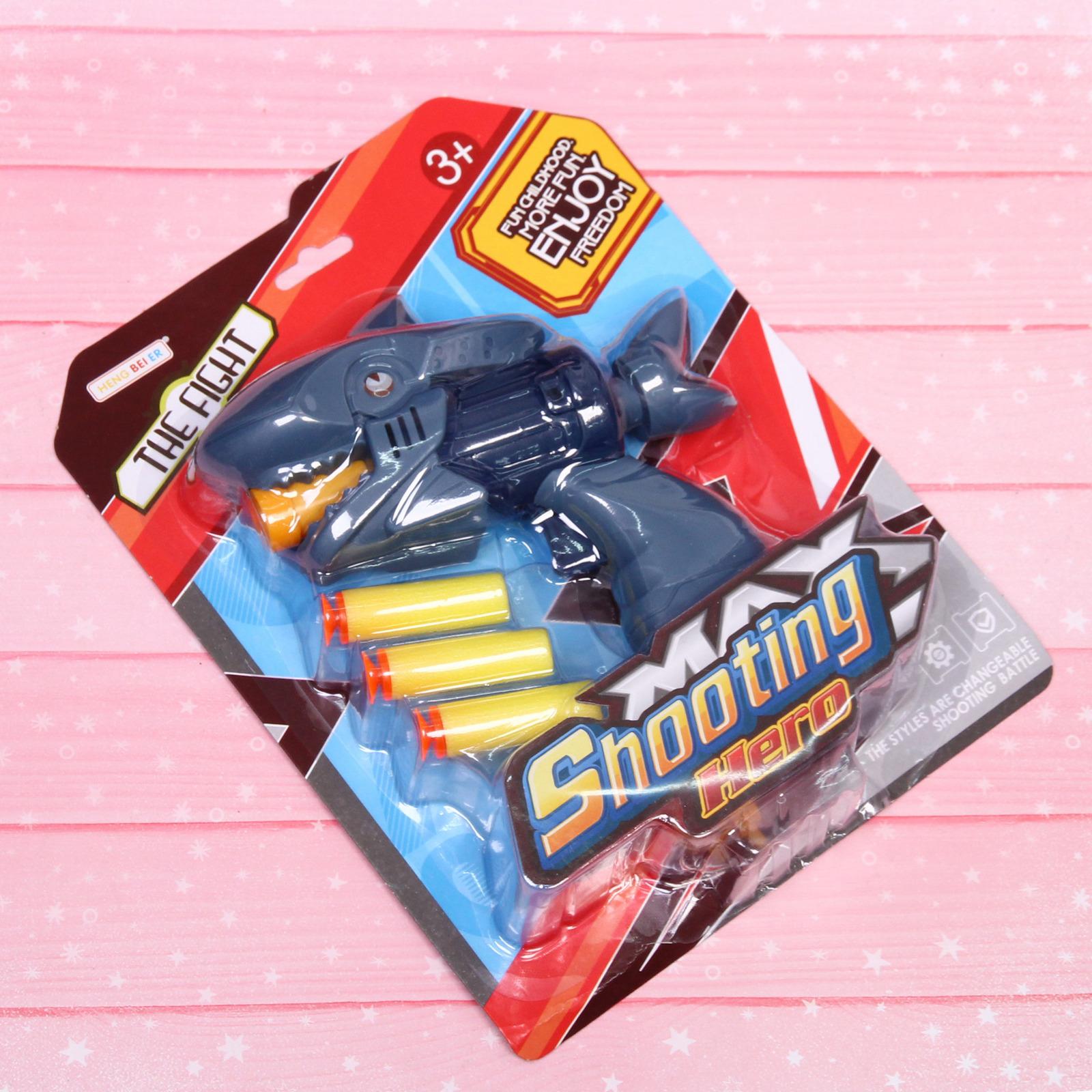 Пистолет "Акула" с мягкими пулями, 4 предмета, 16*21*4 см