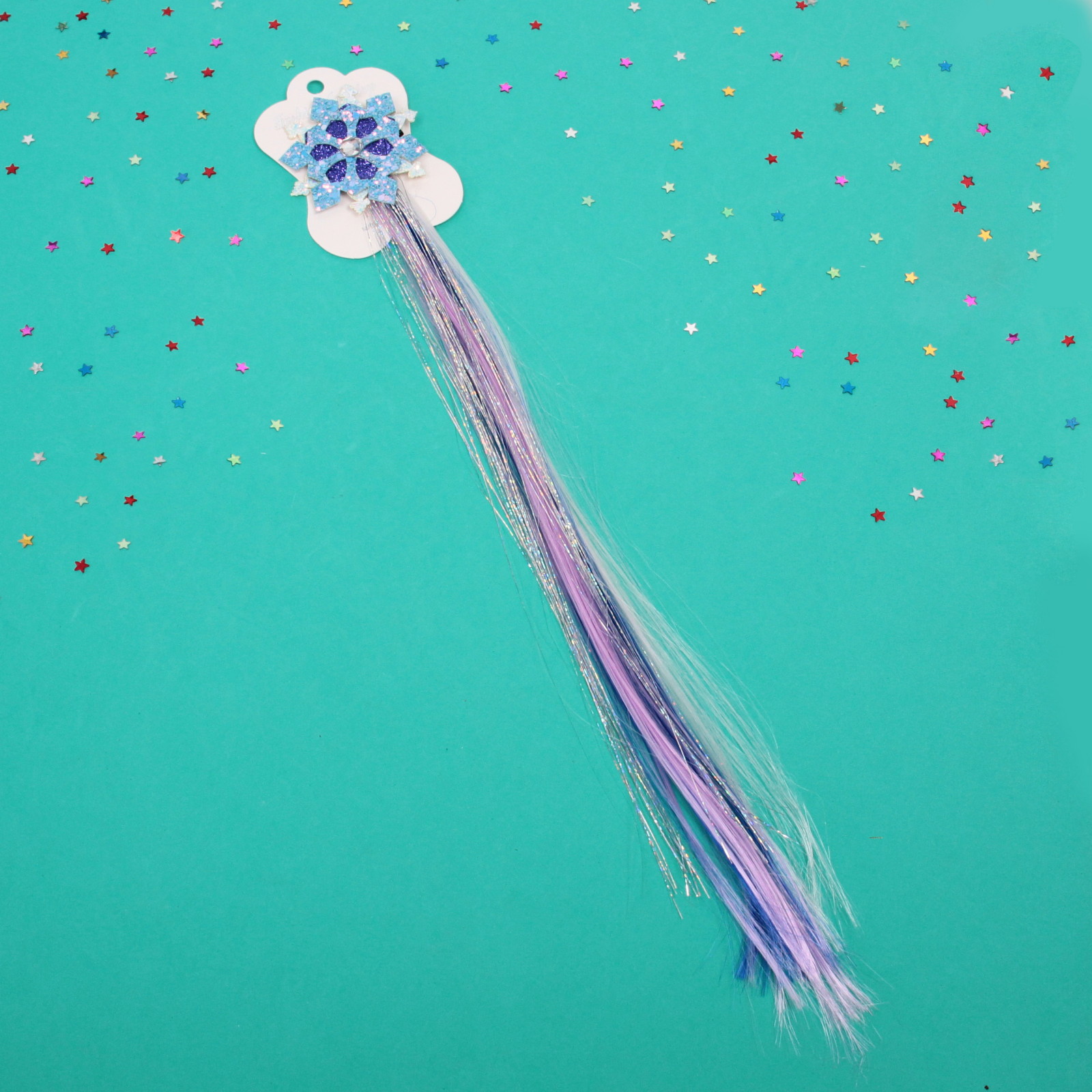 Зажимы для волос с нейлоном 1шт "World of magic - Рождественская снежинка", 40*6 см