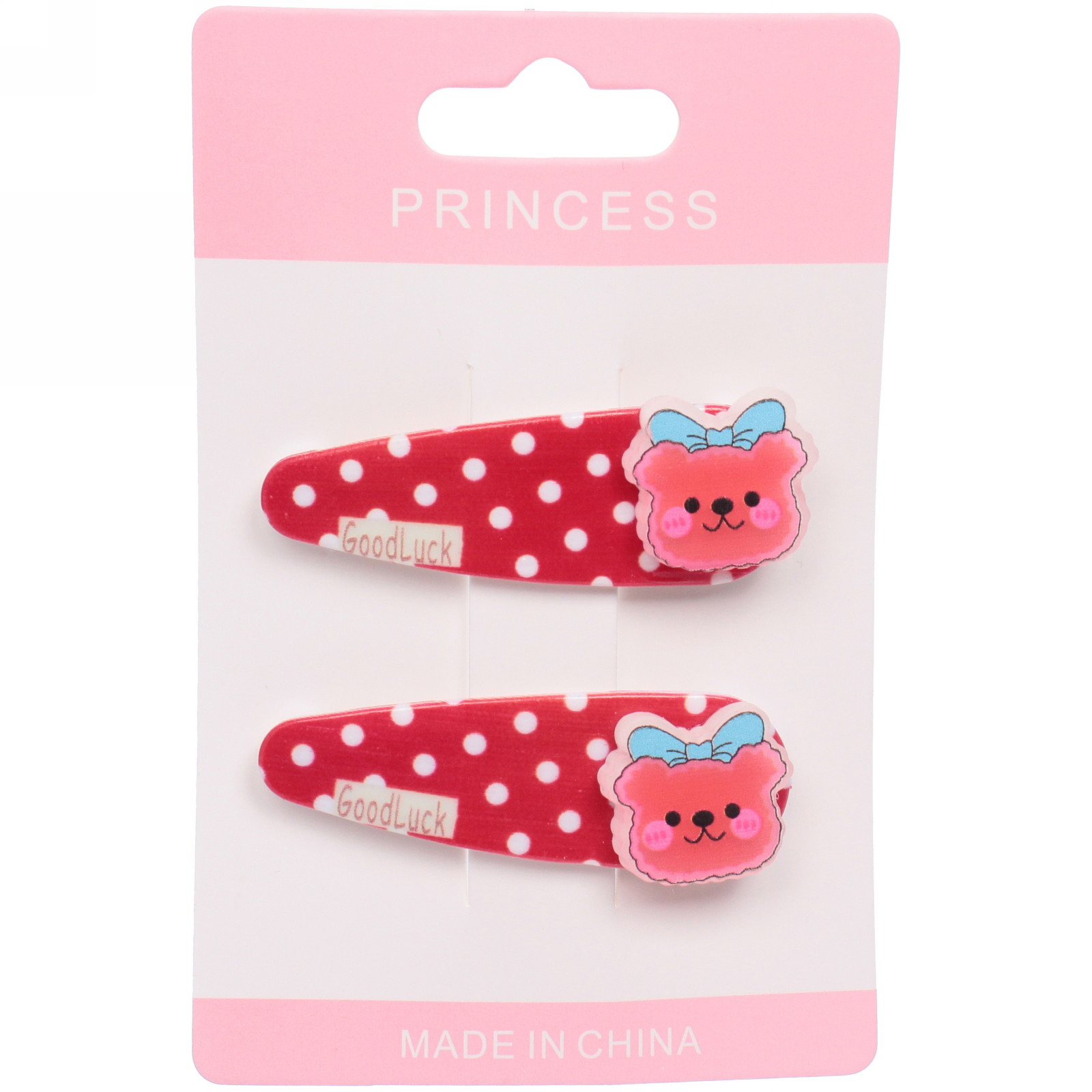 Зажимы для волос детские 2шт "Happy smile", мишка с бантиком, микс 4 цвета, 5*2см