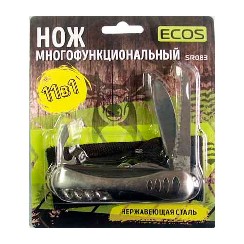 Нож многофункциональный ECOS SR083 12 в 1, металлик