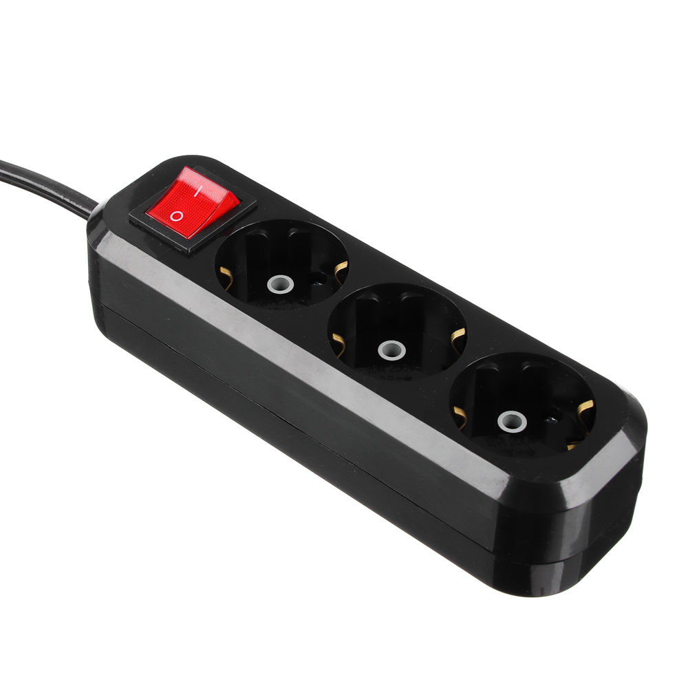 ЕРМАК Удлинитель бытовой ПРОФИ 7 метров, с кнопкой, 3 гнезда, с заземлен, сеч кабеля 1,5мм, евро