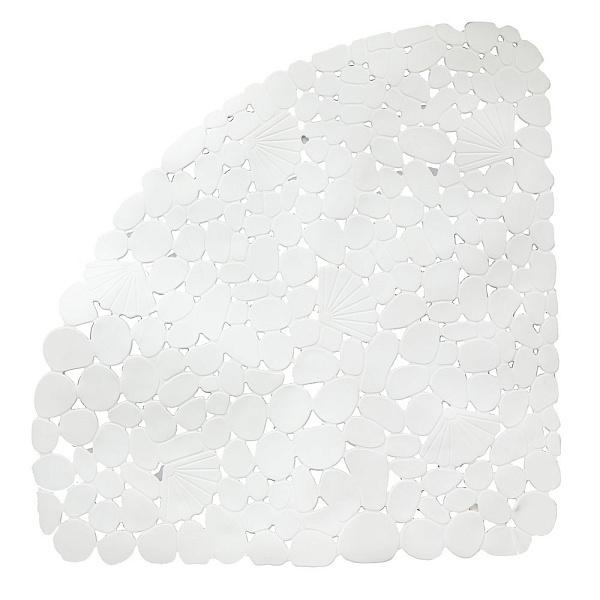 Коврик для душевой кабины, 54х54 см (треугольный, белый)