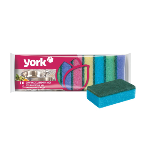 Губка для посуды 10шт YORK 8х5х2,5 см (1/60)