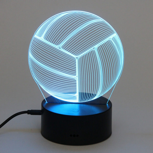 Светильник ночник "3D-Мяч" на пластиковой подставке, с включателем USB