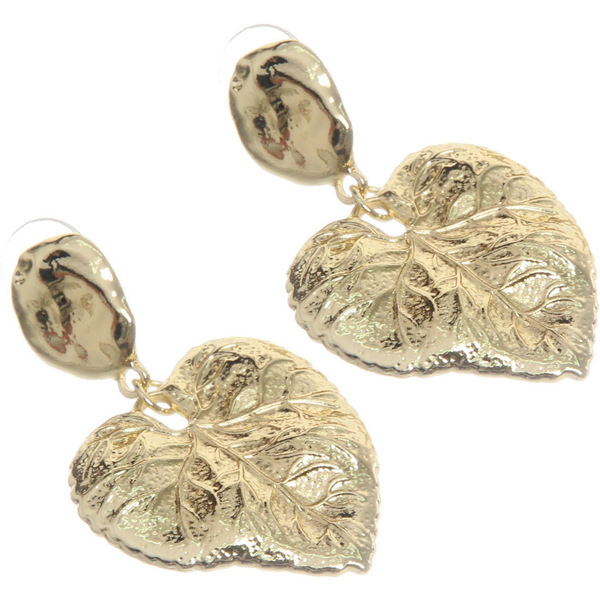 Серьги "ЭЛЛОДИ", листья, цвет золото и серебро, 3*5см