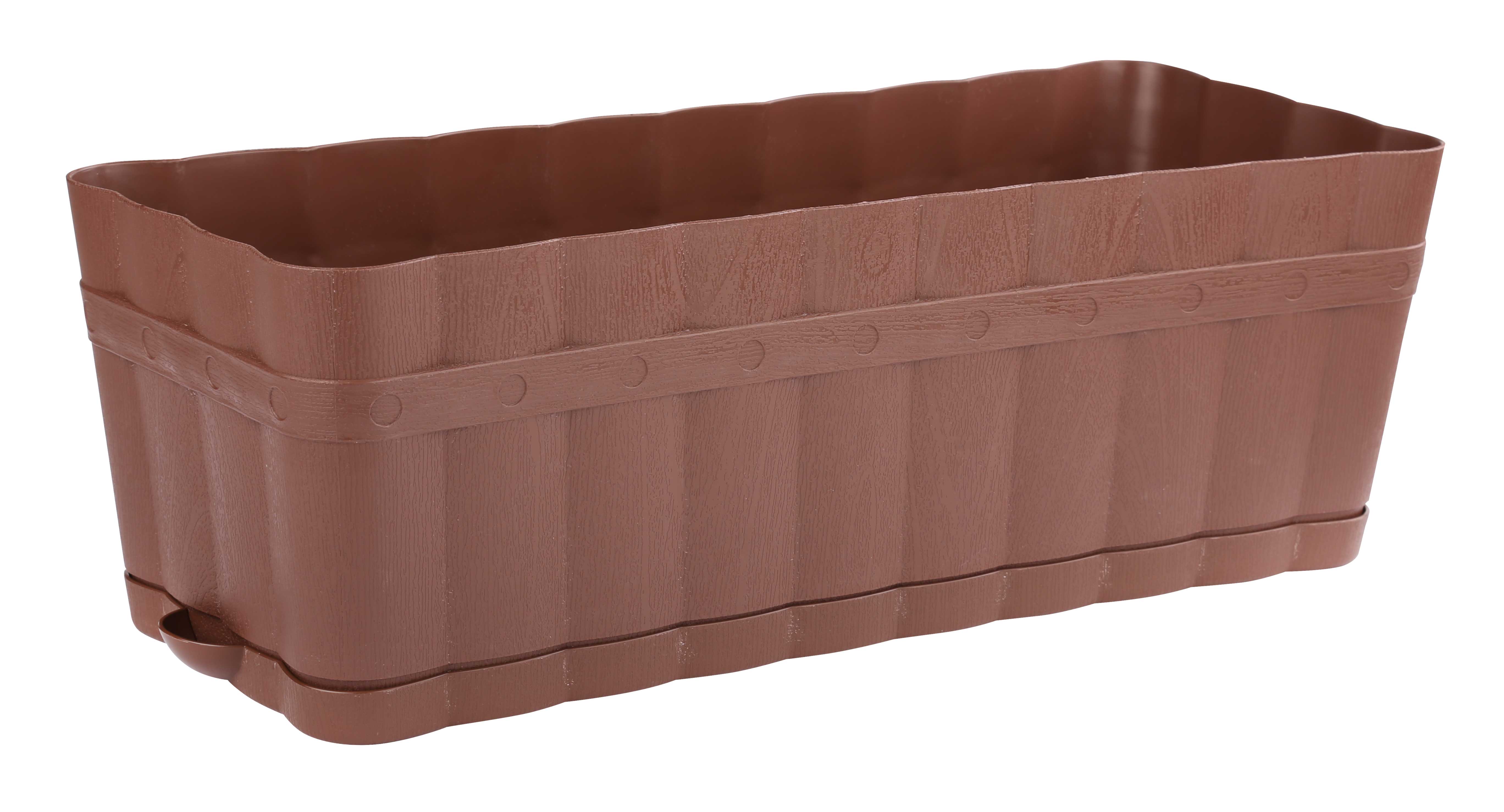 Ящик для цветов "Изюминка" 6л прямоугольный (коричневый)