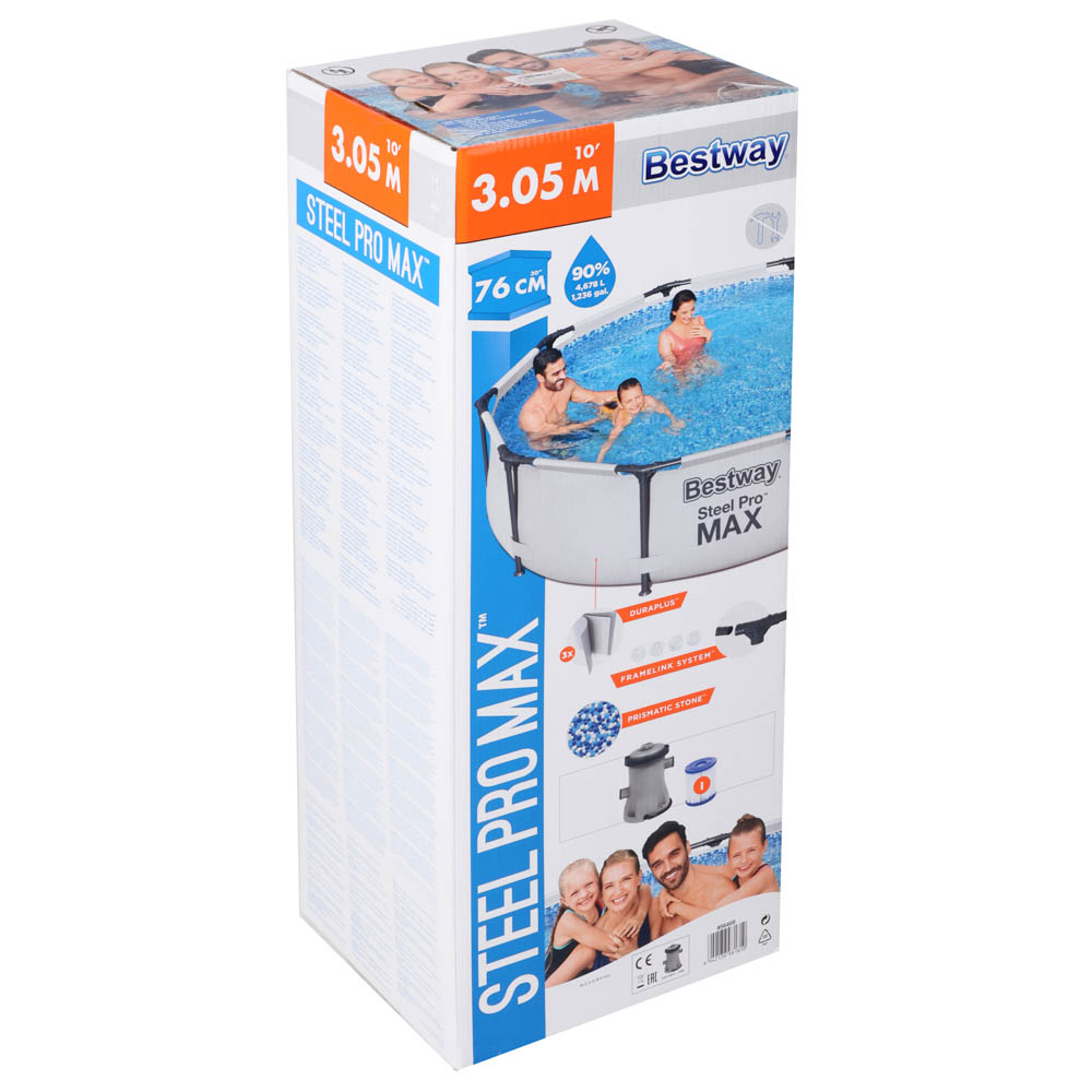 BESTWAY Бассейн каркасный Steel Pro мax (фильтр-насос), 305х76 см, 4678 л, 56408