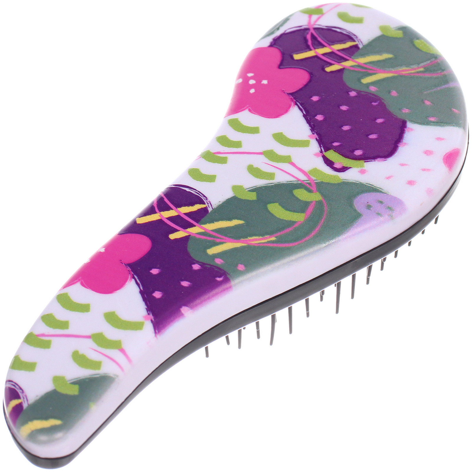 Расческа массажная компактная "МАЛЬТА", микс 4 дизайна, 18*7,5см (PVC коробка)