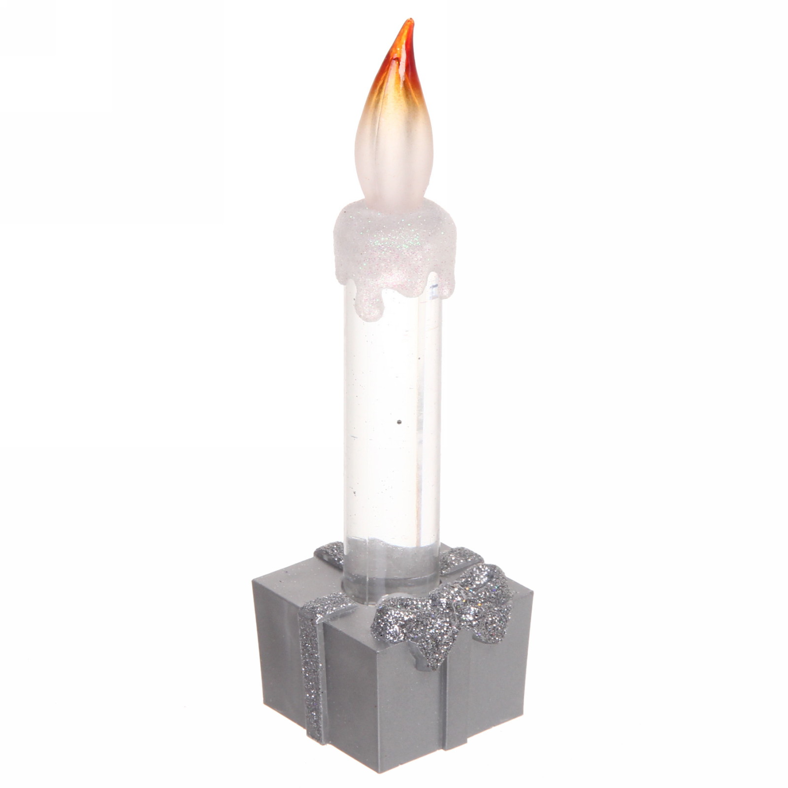 Сувенир с подсветкой "Свеча праздничная" 15 см, серебро