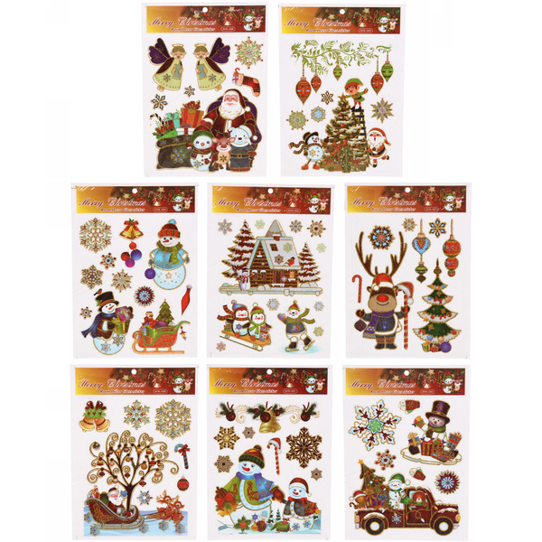 Набор наклеек "Весёлый Снеговичок" , лист 21,5х30,5 см,микс