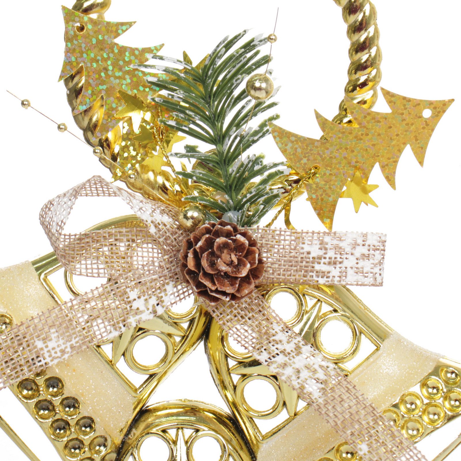 Украшение новогоднее "Звон колокольчиков" 18*23 см, Золото