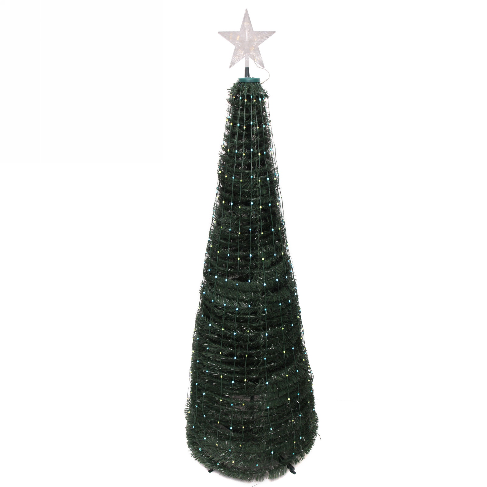 Елка с гирляндой "Ёлка" в1,8 м, d-0,6 м 17 линий 272 лампы LED, зелен. пров, более 8 реж,IP-20, RGB