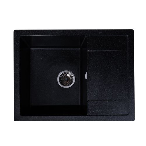 Мойка каменная GranAlliance G-25 64х50см, черный, 1/1