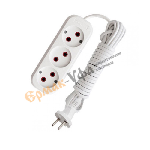 Удлинитель 3-местн 3 м без заземления 