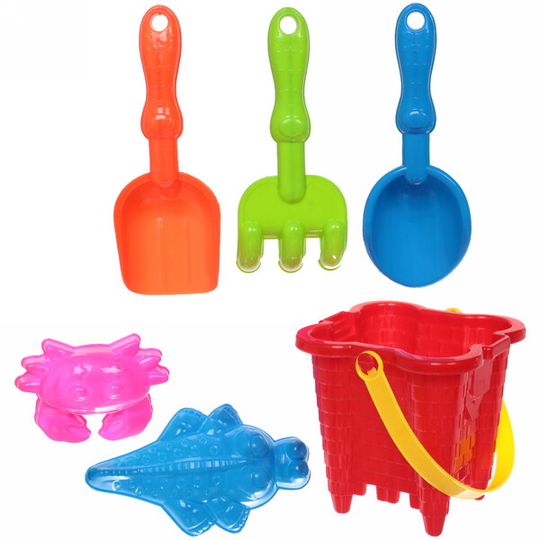 Набор для игры в песочнице "Летние каникулы", 19*11 см, 6 предметов, микс