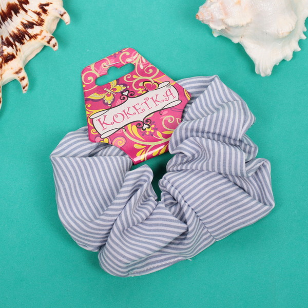 Резинка для волос "Collection School", принт полоска, микс 6 цветов, d-10см