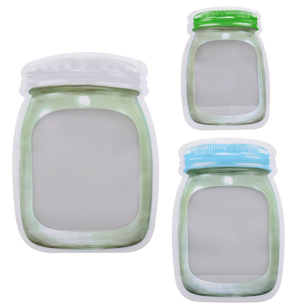 Набор герметичных пакетов для хранения "Баночка".3 шт. 10,2х15см, 13,3х20см, 16,7х24,8см. 3 шт.