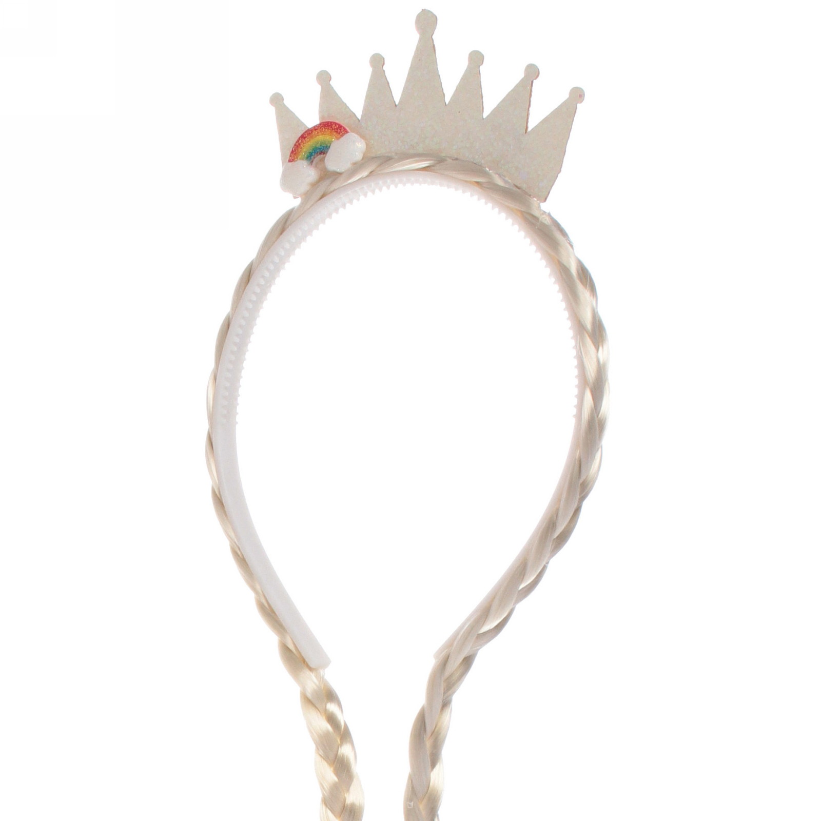 Ободок карнавальный с косами "Королева цветов" 46 см, микс