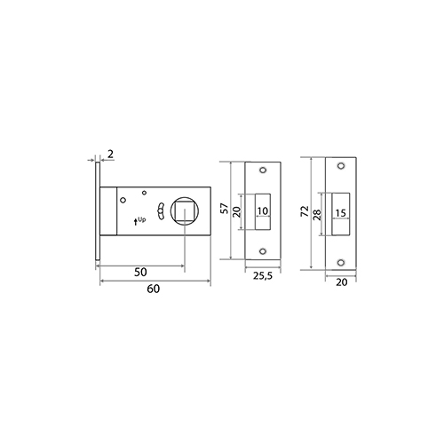 Защелка врезная Trodos 6-50, магнит, золото