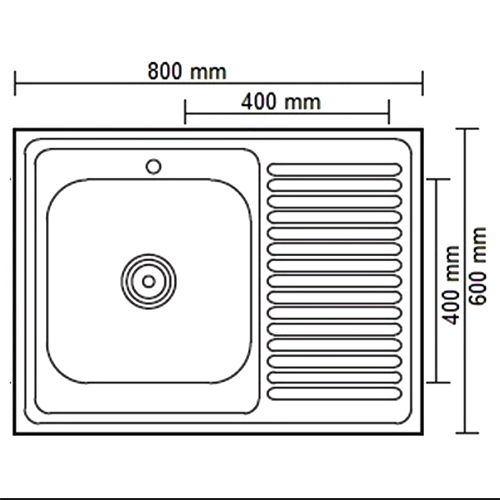 Мойка из нержавеющей стали накладная 60x80 см Ledeme L68060-6L