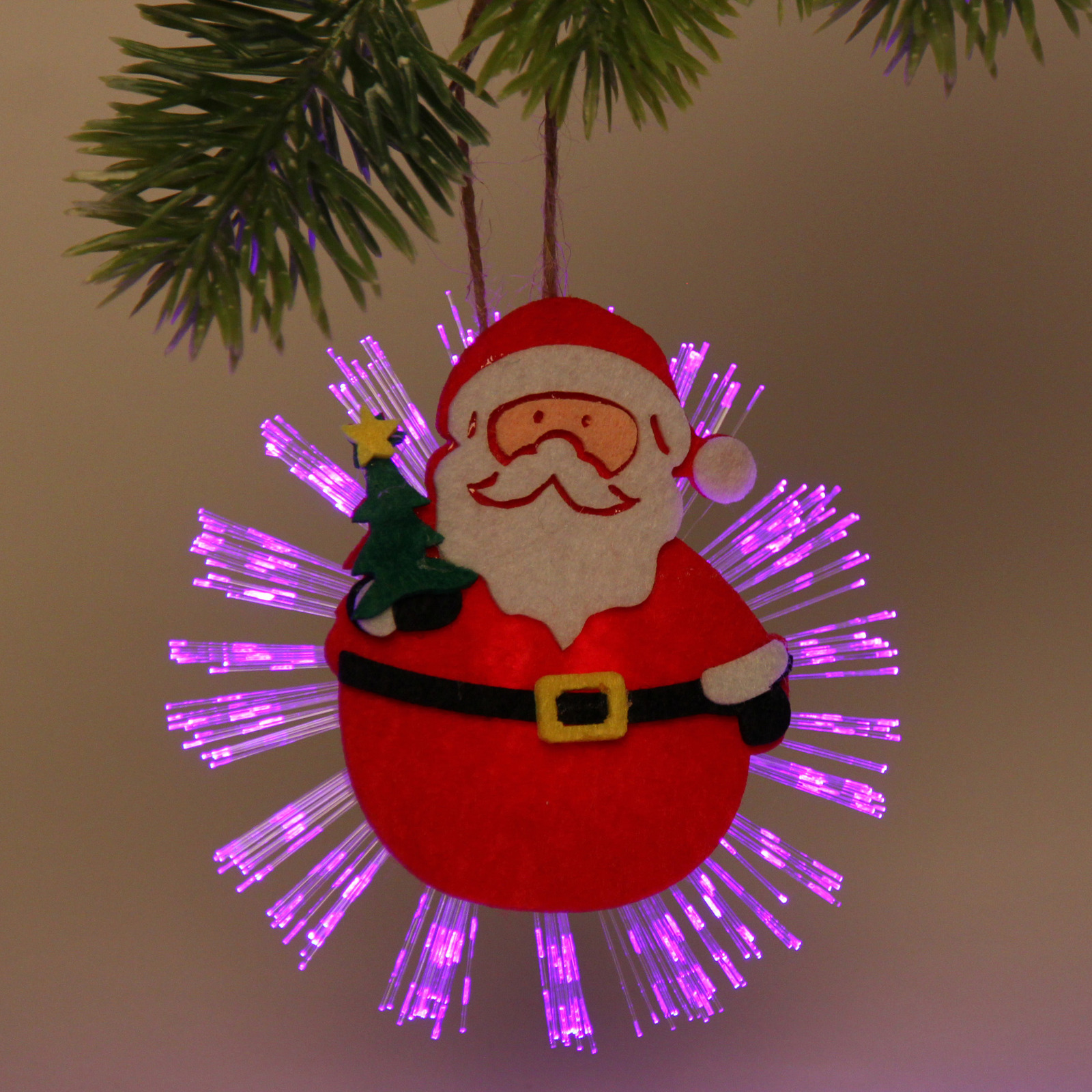 Сувенир с подсветкой "Дед Мороз с елочкой" 10 см