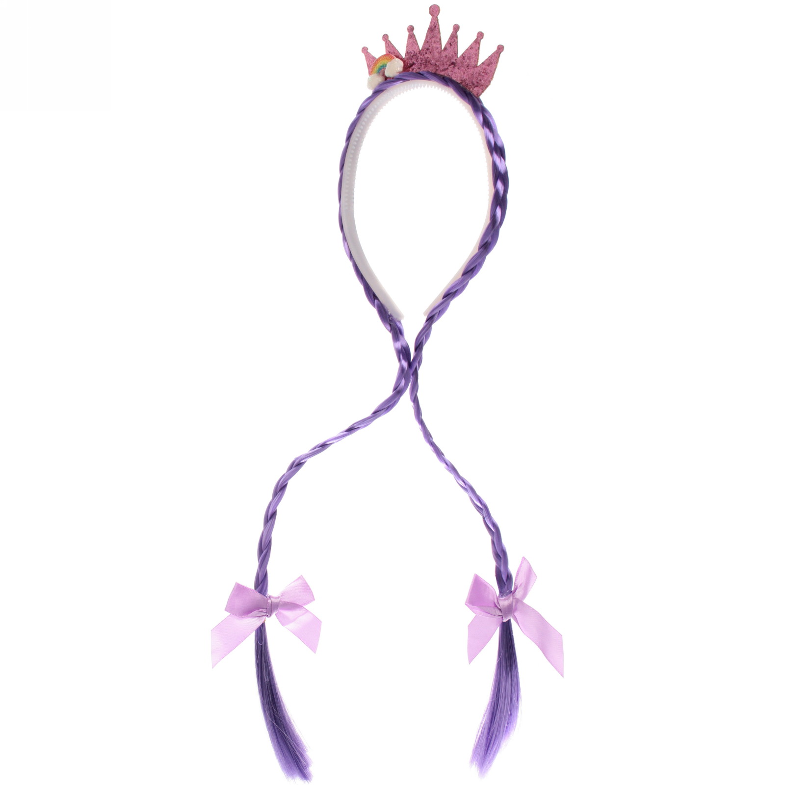 Ободок карнавальный с косами "Королева цветов" 46 см, микс