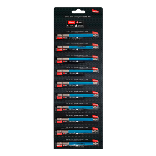 Бита для шуруповерта PH1, 90 мм, материал S2, Smartbuy tools