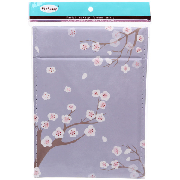 Зеркало косметическое складное "ФОРТУНА БРИ", микс 4 дизайна, сакура, 20*27,5см