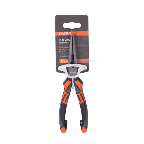 Длинногубцы PATRIOT PLN 205, Cr-V, TPR-рукоятка, 205 мм
