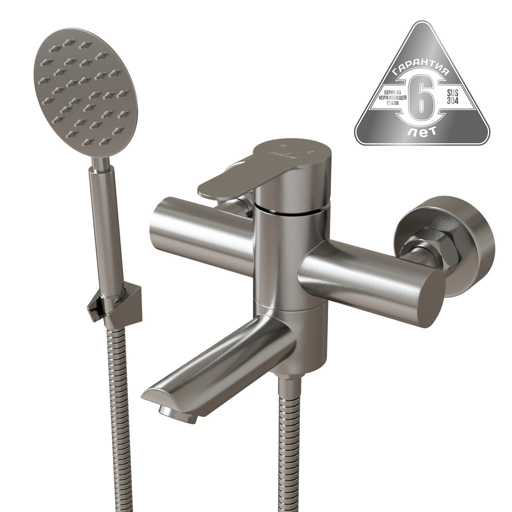 Смеситель для ванны 35k MIXLINE MLSS32-01 "Stainless" нерж.